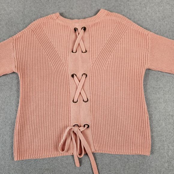 Lucky Brand Sweater Womens Size Medium Lace-Up Back - Picture 7 of 13